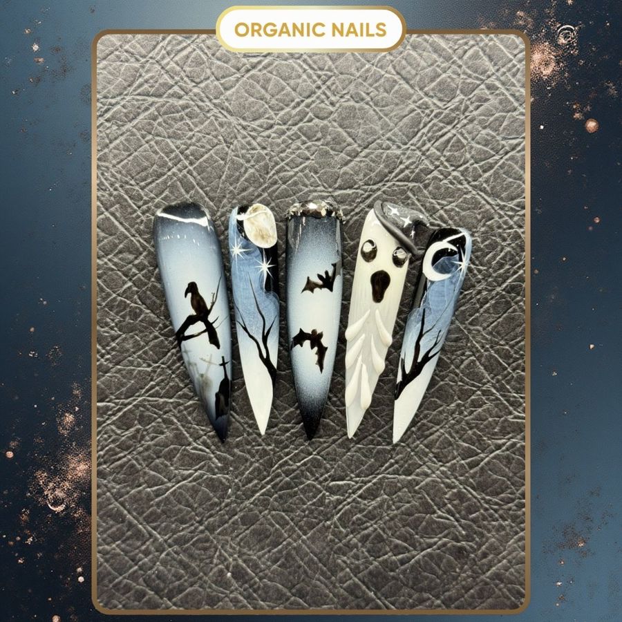 halloween nails at Organic Nails El Paso